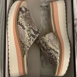 Dolce Vita Snake Print Platform Slide